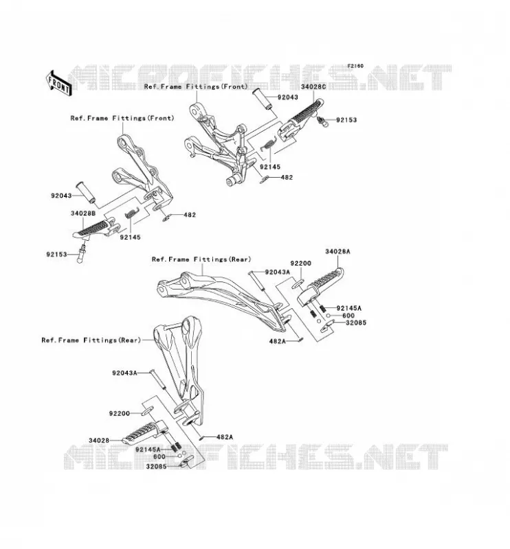 REPOSE PIED Kawasaki MOTOS 600 2005 NINJA ZX-6RR  ZX600-N1