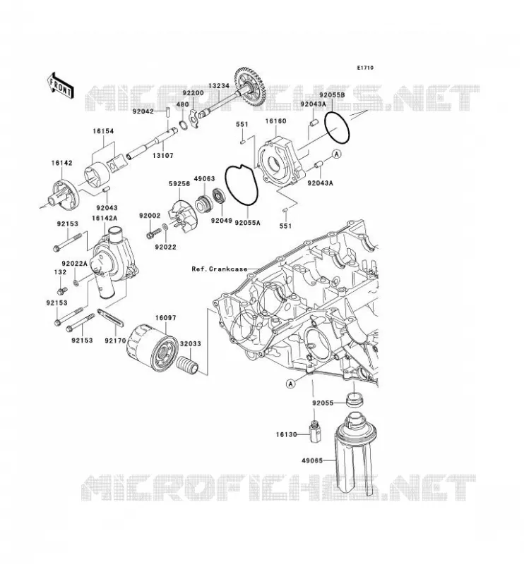 POMPE A HUILE/FILTRE &Agrave; HUILE Kawasaki MOTOS 600 2006 NINJA ZX-6RR  ZX600N6F