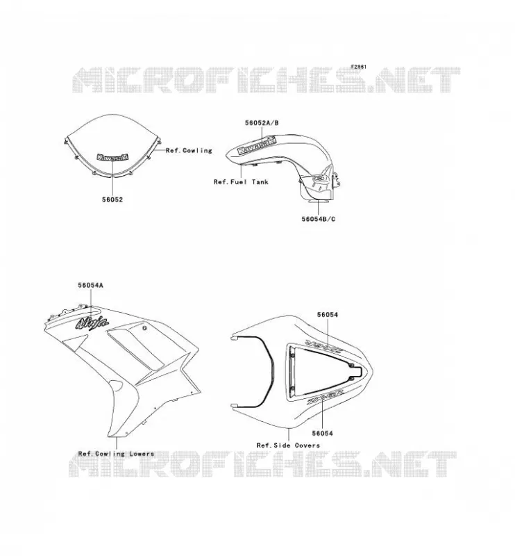 DECALS(SILVER) Kawasaki MOTOS 600 2007 NINJA ZX-6R  ZX600P7F
