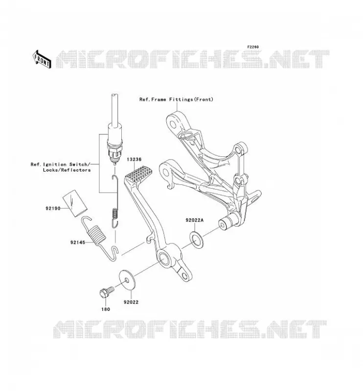 PEDALE DE FREIN/TORQUE LINK Kawasaki MOTOS 600 2007 NINJA ZX-6R  ZX600P7F