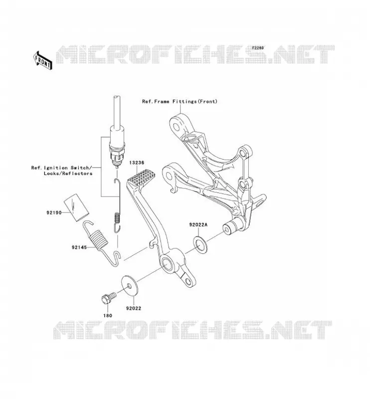 PEDALE DE FREIN/TORQUE LINK Kawasaki MOTOS 600 2007 NINJA ZX-6R  ZX600P7F