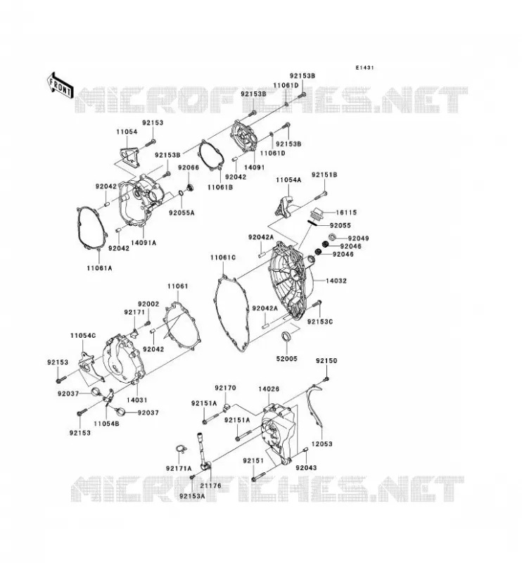COUVERCLES MOTEUR Kawasaki MOTOS 600 2007 NINJA ZX-6R  ZX600P7F