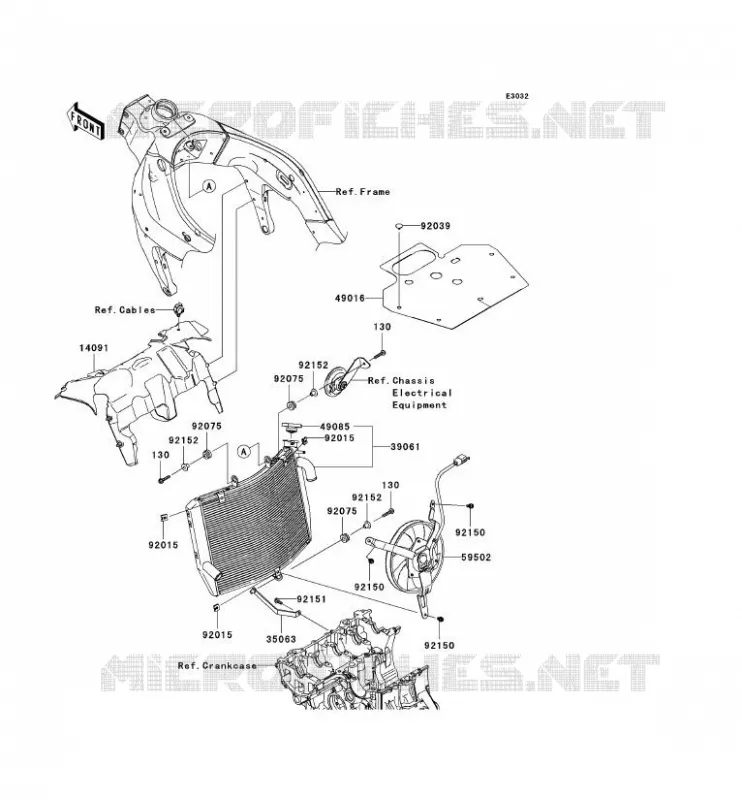 RADIATEUR Kawasaki MOTOS 600 2007 NINJA ZX-6R  ZX600P7F