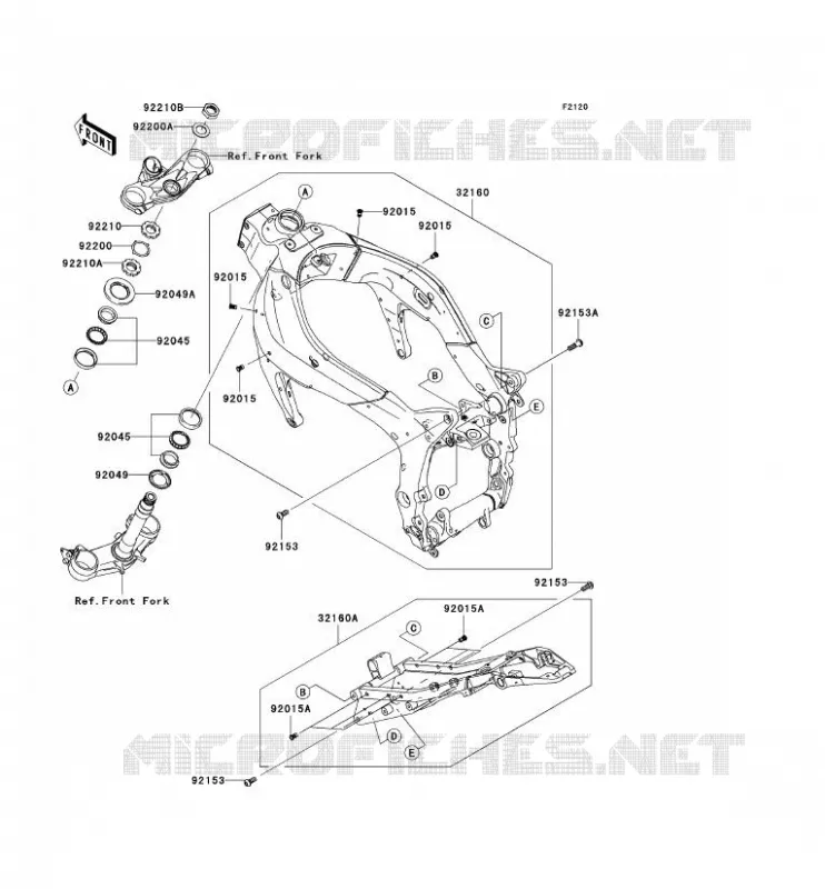 CH&Acirc;SSIS Kawasaki MOTOS 600 2007 NINJA ZX-6R  ZX600P7F