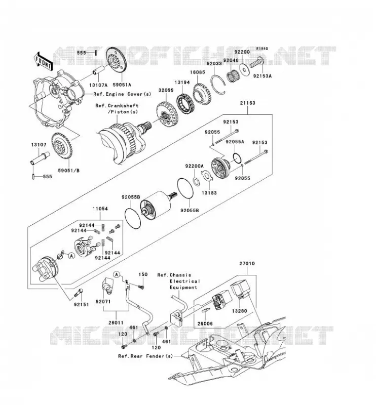 D&Eacute;MARREUR Kawasaki MOTOS 600 2007 NINJA ZX-6R  ZX600P7F