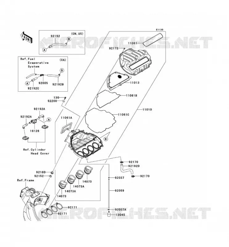 FILTRE A AIR Kawasaki MOTOS 600 2007 NINJA ZX-6R  ZX600P7F
