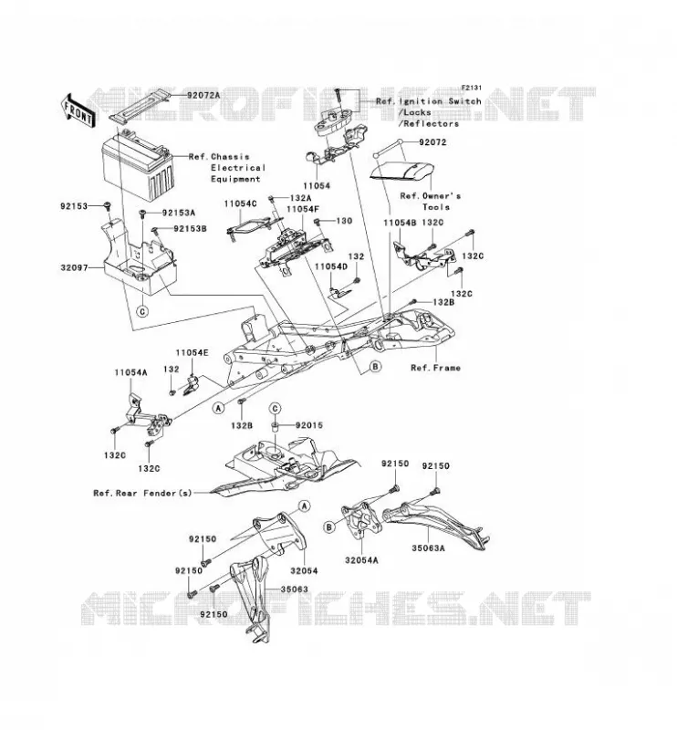 PIECE DE CADRE(ARRI&Egrave;RE) Kawasaki MOTOS 600 2007 NINJA ZX-6R  ZX600P7F