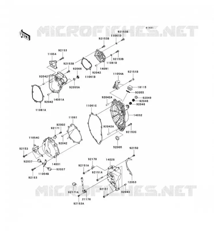 COUVERCLES MOTEUR Kawasaki MOTOS 600 2007 NINJA ZX-6R  ZX600P7F