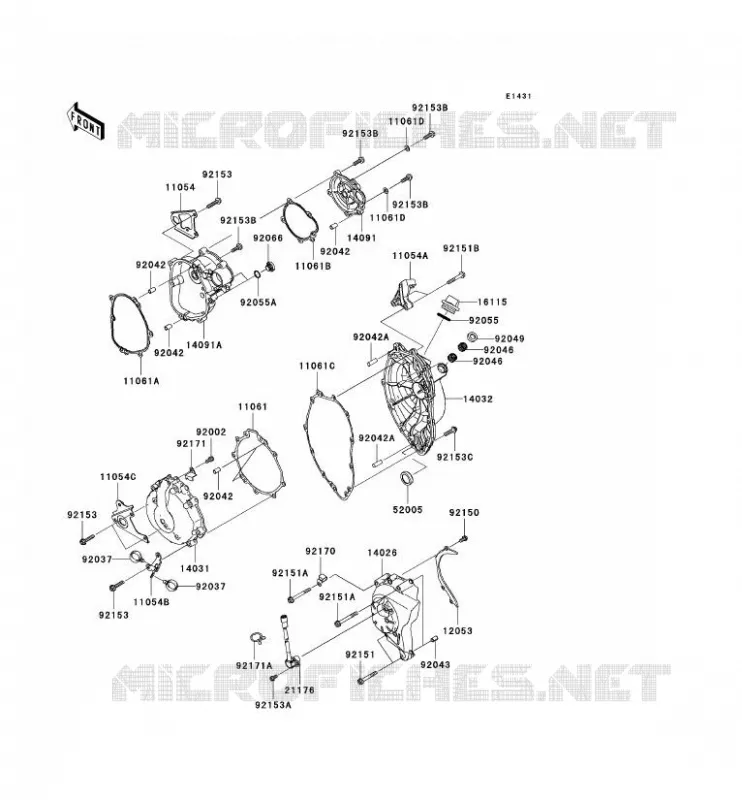 COUVERCLES MOTEUR Kawasaki MOTOS 600 2008 NINJA ZX-6R  ZX600P8F