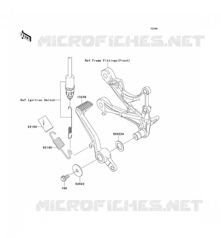 PEDALE DE FREIN Kawasaki MOTOS 600 2008 NINJA ZX-6R  ZX600P8F