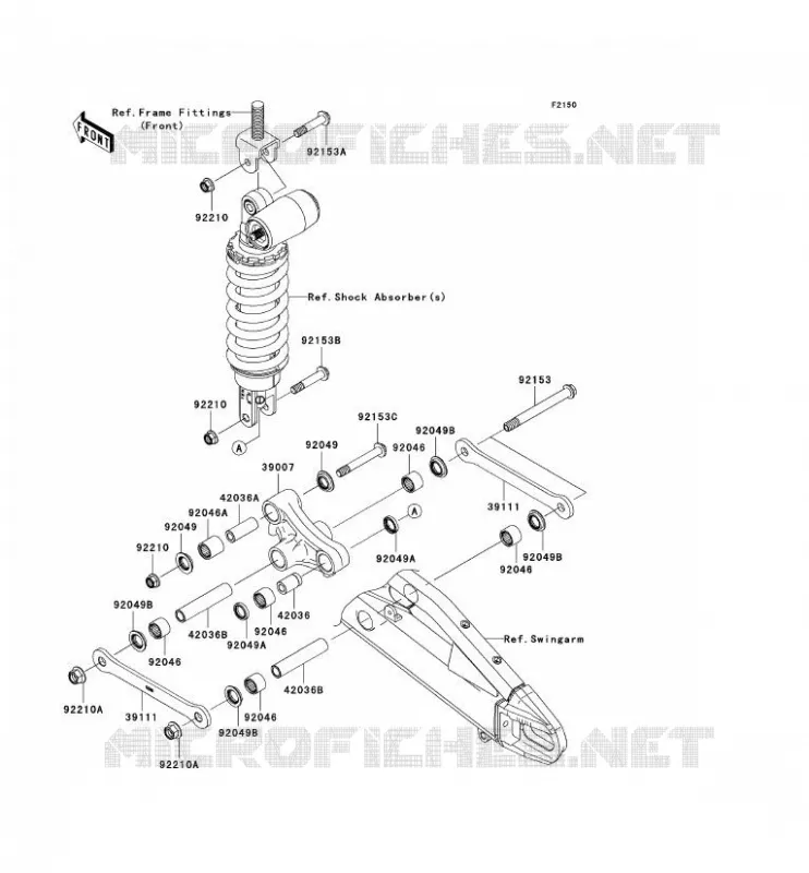 SUSPENSION Kawasaki MOTOS 600 2008 NINJA ZX-6R  ZX600P8F