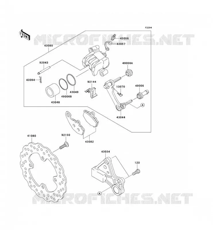 FREIN ARRIERE Kawasaki MOTOS 600 2008 NINJA ZX-6R  ZX600P8FA