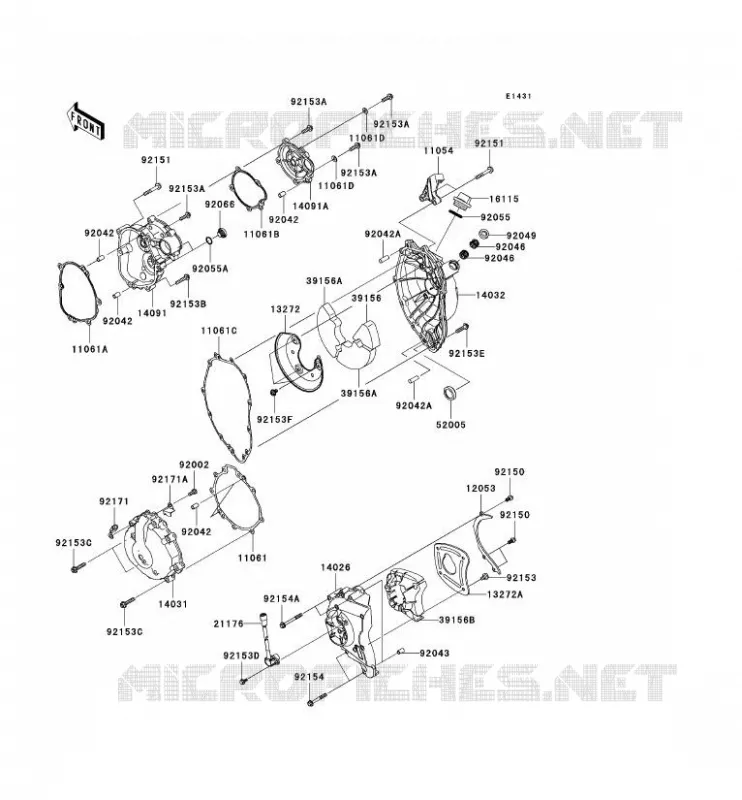 COUVERCLES MOTEUR Kawasaki MOTOS 600 2009 NINJA ZX-6R  ZX600R9F