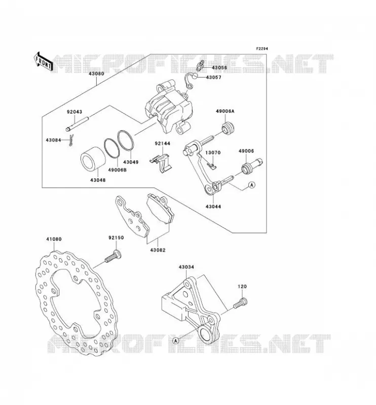FREIN ARRIERE Kawasaki MOTOS 600 2009 NINJA ZX-6R  ZX600R9FA