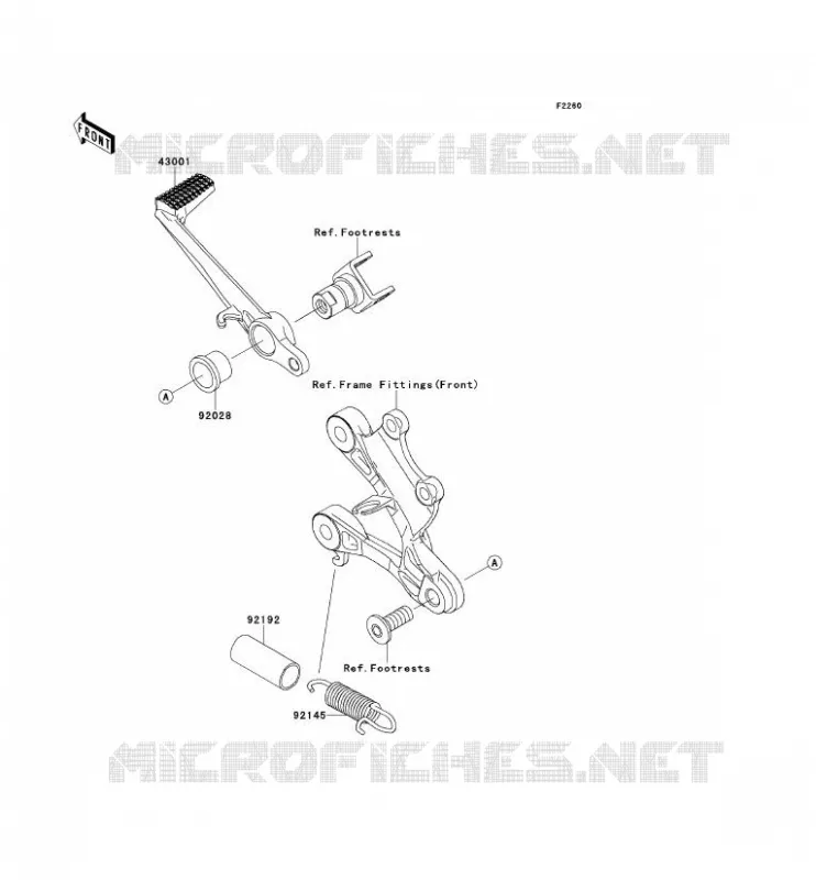 PEDALE DE FREIN Kawasaki MOTOS 600 2010 NINJA ZX-6R  ZX600RAF