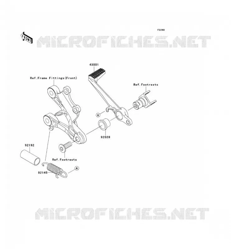 PEDALE DE FREIN/TORQUE LINK Kawasaki MOTOS 600 2011 NINJA ZX-6R  ZX600RBF