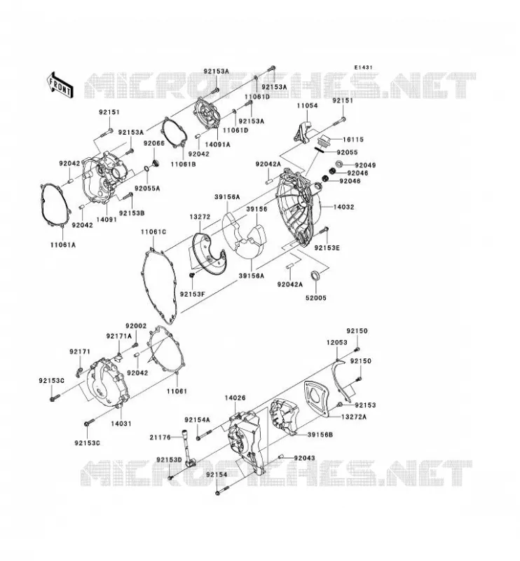 COUVERCLES MOTEUR Kawasaki MOTOS 600 2011 NINJA ZX-6R  ZX600RBF