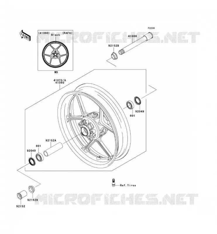 ROUE AVANT Kawasaki MOTOS 600 2011 NINJA ZX-6R  ZX600RBF