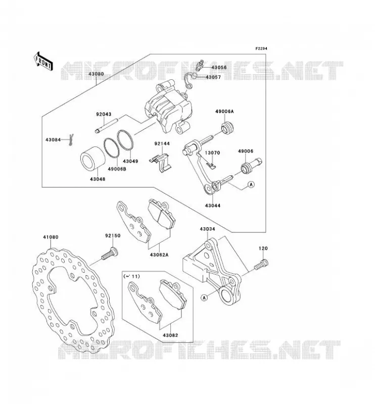 FREIN ARRIERE Kawasaki MOTOS 600 2011 NINJA ZX-6R  ZX600RBF