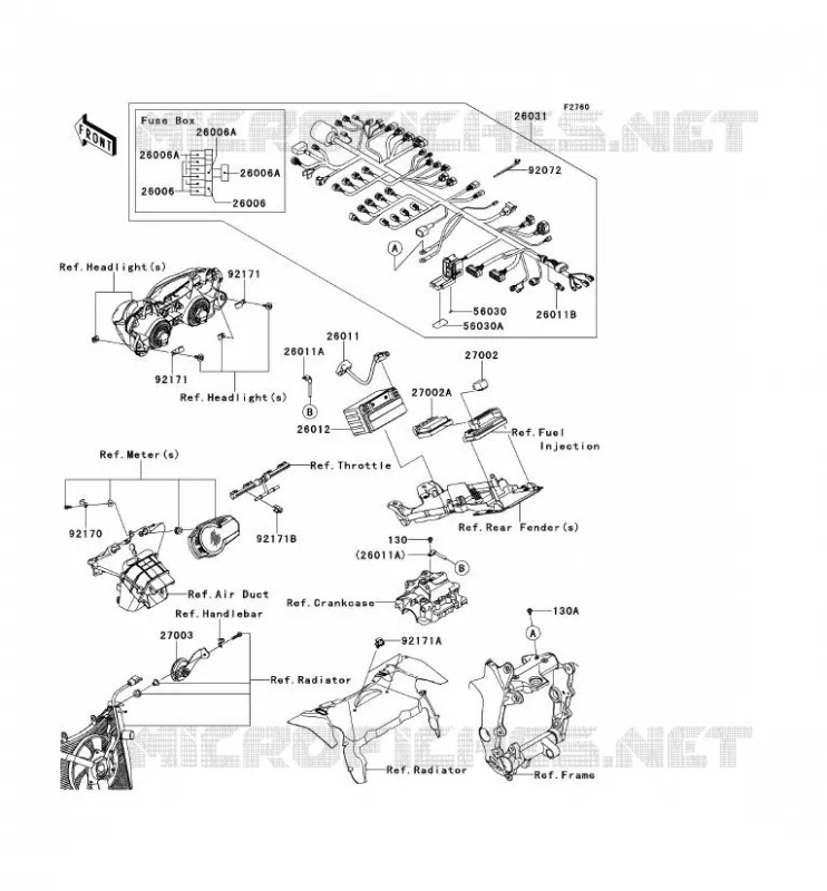 CHASSIS EQUIPMENT ELECTRIQUE Kawasaki MOTOS 600 2012 NINJA ZX-6R  ZX600RCF