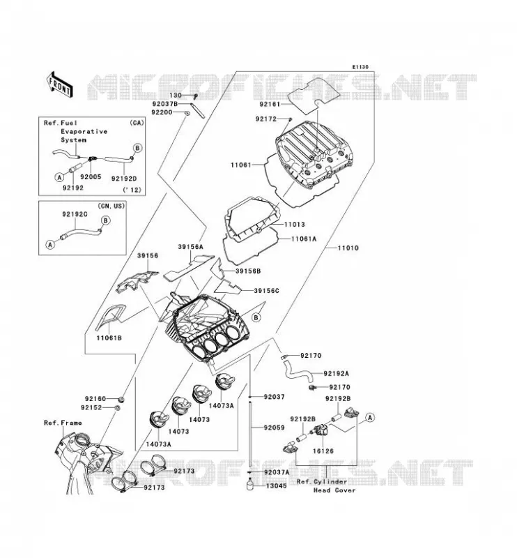 FILTRE A AIR Kawasaki MOTOS 600 2012 NINJA ZX-6R  ZX600RCF