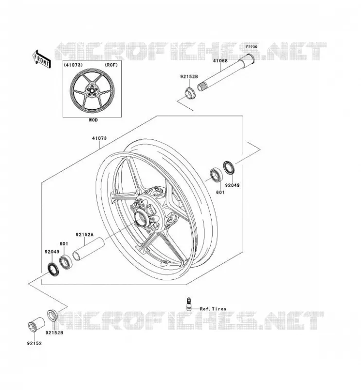 ROUE AVANT Kawasaki MOTOS 600 2012 NINJA ZX-6R  ZX600RCF