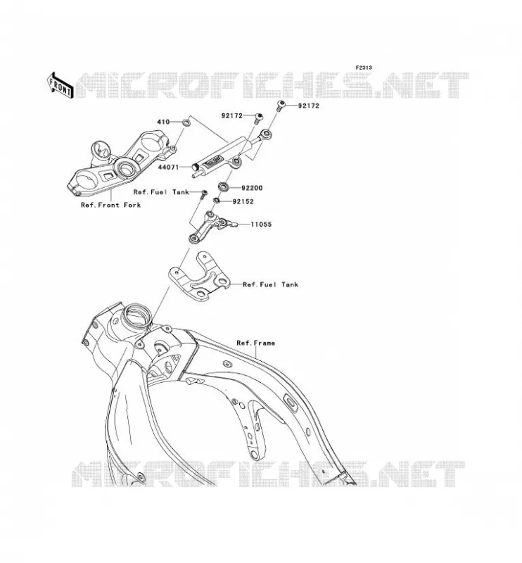 AMORTISSEUR DE DIRECTION Kawasaki MOTOS 600 2012 NINJA ZX-6R  ZX600RCF