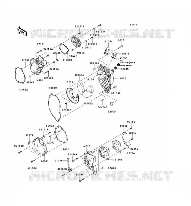 COUVERCLES MOTEUR Kawasaki MOTOS 600 2012 NINJA ZX-6R  ZX600RCF