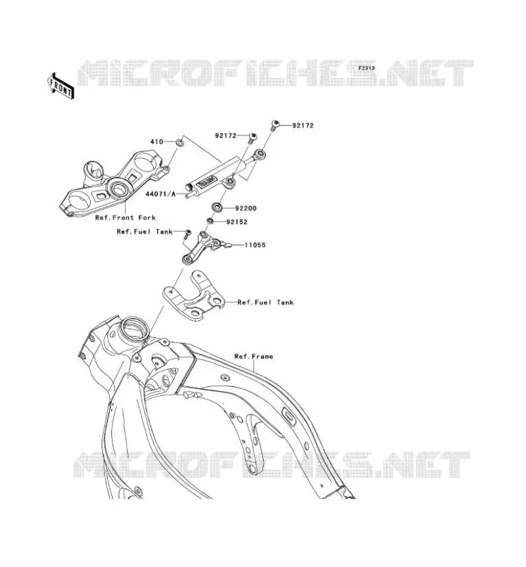 AMORTISSEUR DE DIRECTION Kawasaki MOTOS 600 2012 NINJA ZX-6R  ZX600RCF