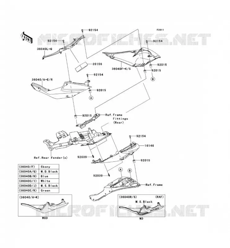 CACHE LAT&Eacute;RAL Kawasaki MOTOS 600 2013 NINJA ZX-6R  ZX600RDF
