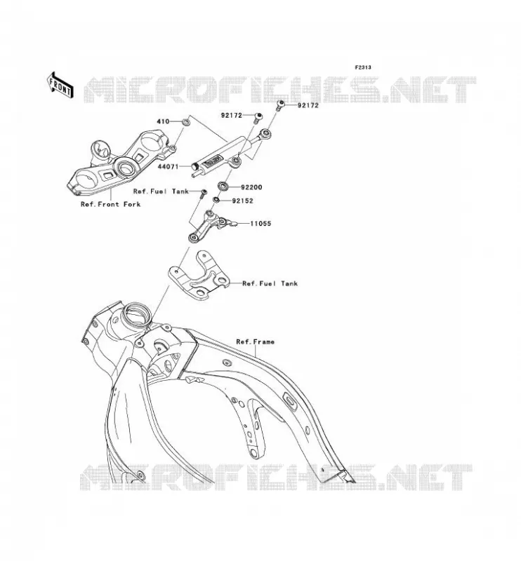 AMORTISSEUR DE DIRECTION Kawasaki MOTOS 600 2014 NINJA ZX-6R  ZX600REF