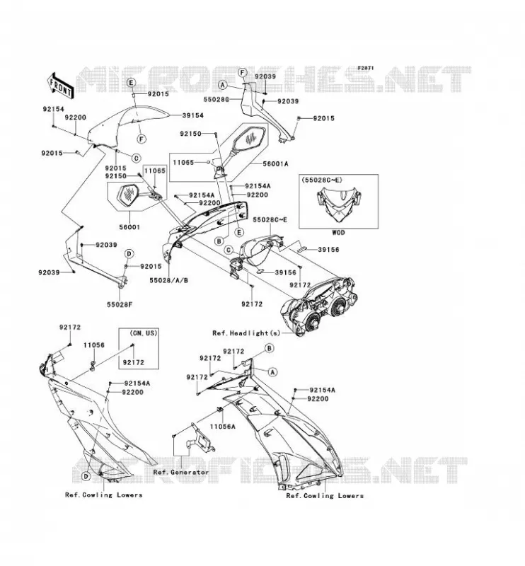CARENAGE Kawasaki MOTOS 600 2014 NINJA ZX-6R  ZX600REF