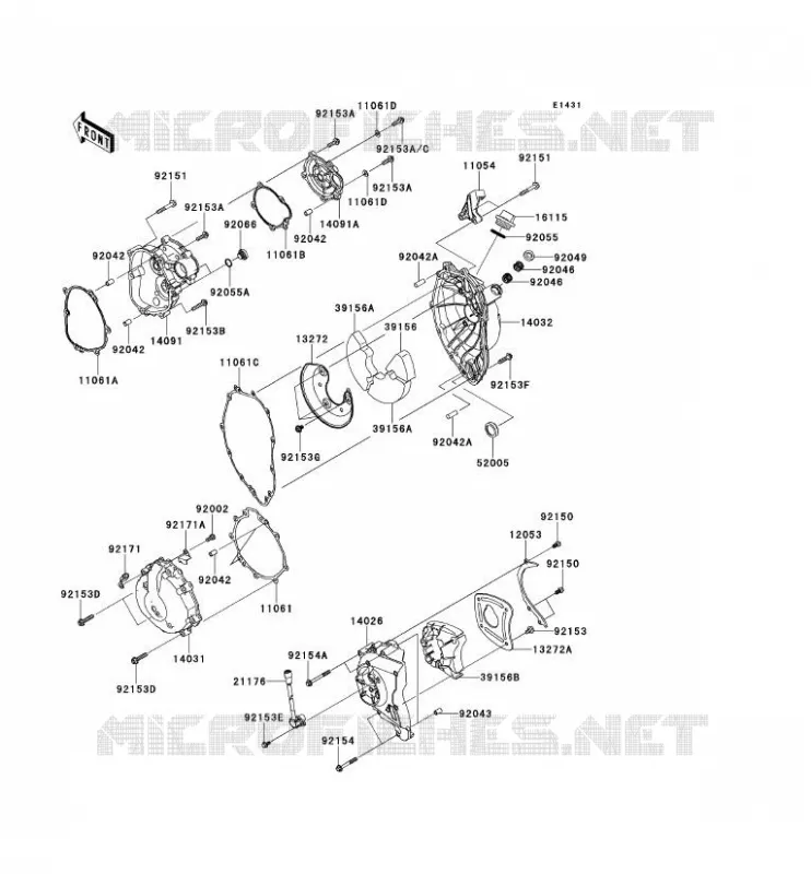 COUVERCLES MOTEUR Kawasaki MOTOS 600 2014 NINJA ZX-6R  ZX600REF