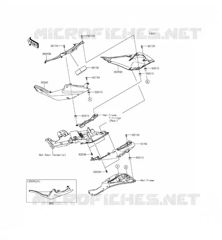 CACHE LAT&Eacute;RAL Kawasaki MOTOS 600 2014 NINJA ZX-6R  ZX600REF