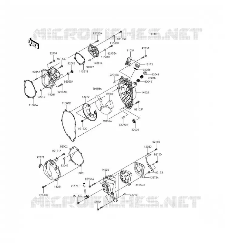 COUVERCLES MOTEUR Kawasaki MOTOS 600 2015 NINJA ZX-6R  ZX600RFF