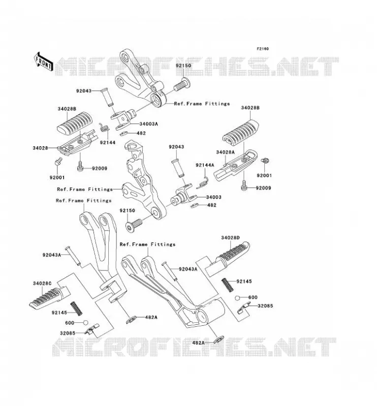 REPOSE PIED Kawasaki MOTOS 636 2002 NINJA ZX-6R  ZX636-A1H