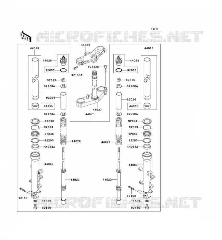 FOURCHE Kawasaki MOTOS 636 2002 NINJA ZX-6R  ZX636-A1P