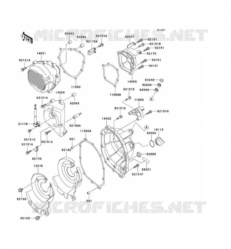 COUVERCLES MOTEUR Kawasaki MOTOS 636 2002 NINJA ZX-6R  ZX636-A1P