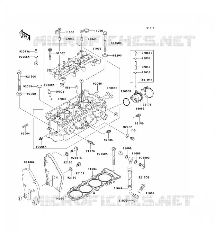 CULASSE Kawasaki MOTOS 636 2002 NINJA ZX-6R  ZX636-A1P