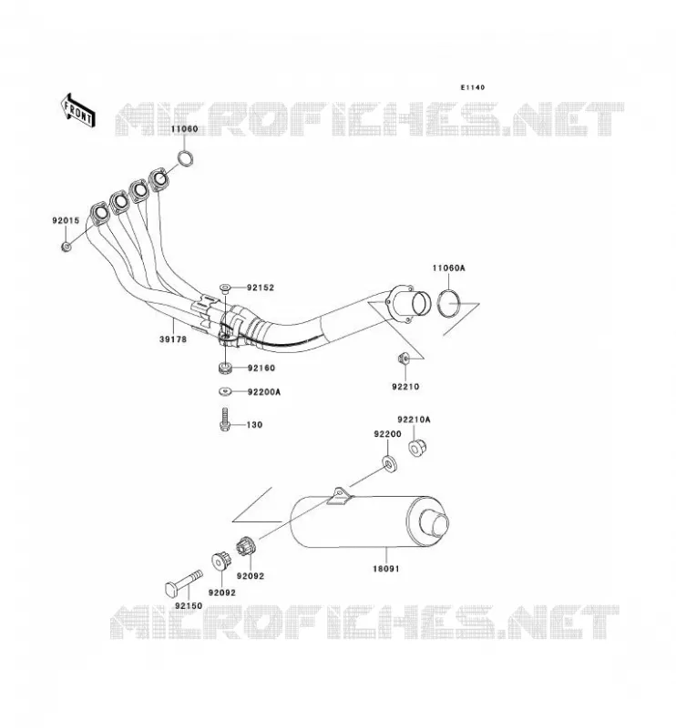 &Eacute;CHAPPEMENT Kawasaki MOTOS 636 2002 NINJA ZX-6R  ZX636-A1P