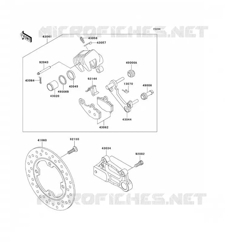 FREIN ARRIERE Kawasaki MOTOS 636 2002 NINJA ZX-6R  ZX636-A1P