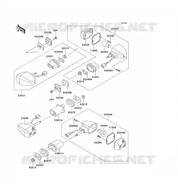CLIGNOTANTS Kawasaki MOTOS 636 2003 NINJA ZX-6R  ZX636-B1