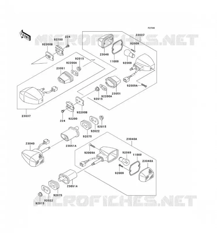 CLIGNOTANTS Kawasaki MOTOS 636 2003 NINJA ZX-6R  ZX636-B1