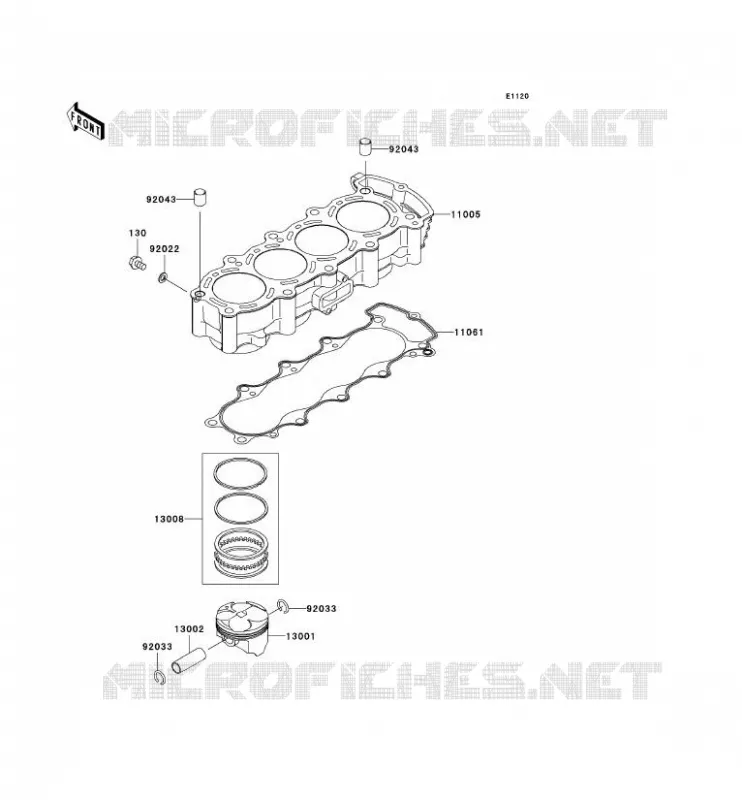 CYLINDRE/PISTON Kawasaki MOTOS 636 2003 NINJA ZX-6R  ZX636-B1