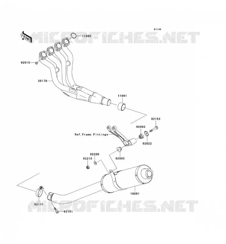 &Eacute;CHAPPEMENT Kawasaki MOTOS 636 2003 NINJA ZX-6R  ZX636-B1