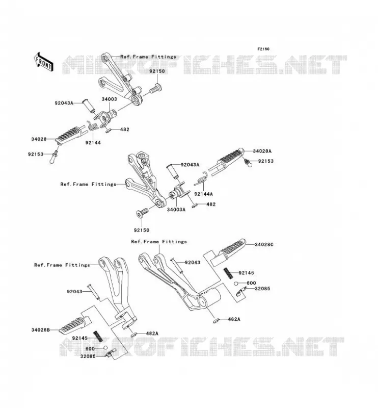 REPOSE PIED Kawasaki MOTOS 636 2003 NINJA ZX-6R  ZX636-B1