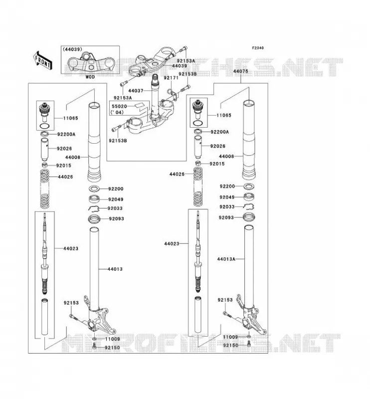 FOURCHE Kawasaki MOTOS 636 2003 NINJA ZX-6R  ZX636-B1