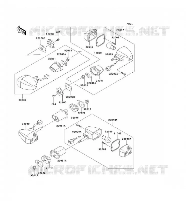 CLIGNOTANTS Kawasaki MOTOS 636 2003 NINJA ZX-6R  ZX636-B1
