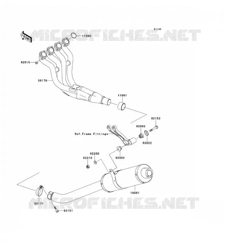 &Eacute;CHAPPEMENT Kawasaki MOTOS 636 2003 NINJA ZX-6R  ZX636-B1