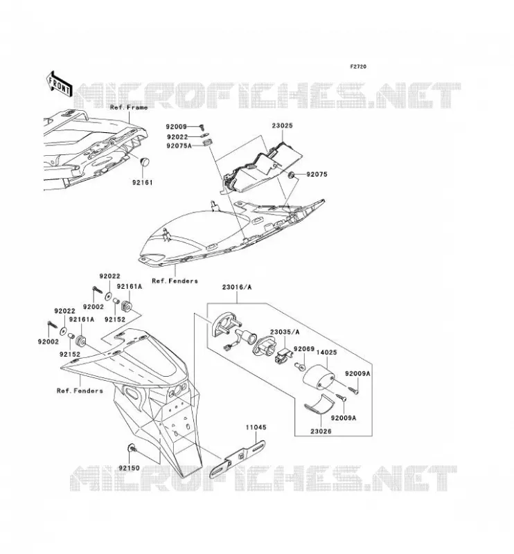 FEUX ARRI&Egrave;RE(S) Kawasaki MOTOS 636 2003 NINJA ZX-6R  ZX636-B1